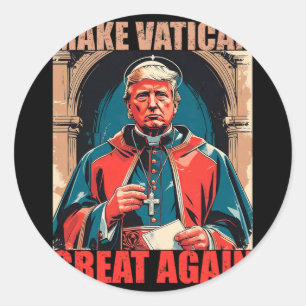 Sticker Rond Rendre sa grandeur au Vatican - Le pape Trump mème