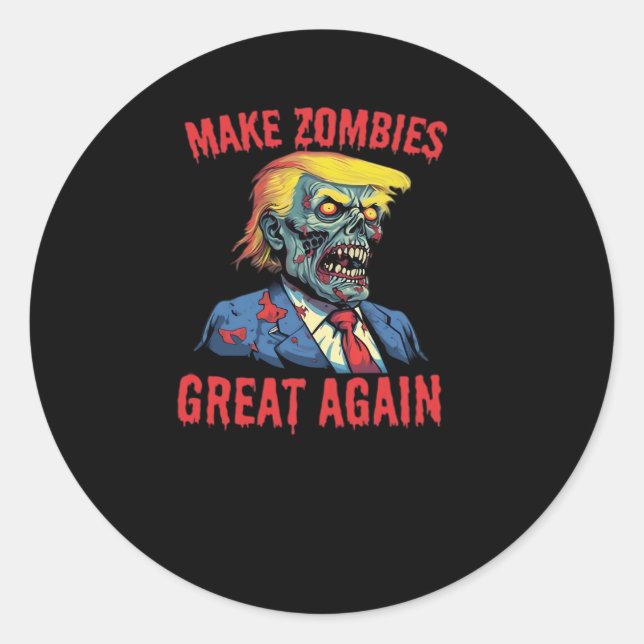 Sticker Rond Rendre sa grandeur aux zombies - Halloween Zombie  (Devant)