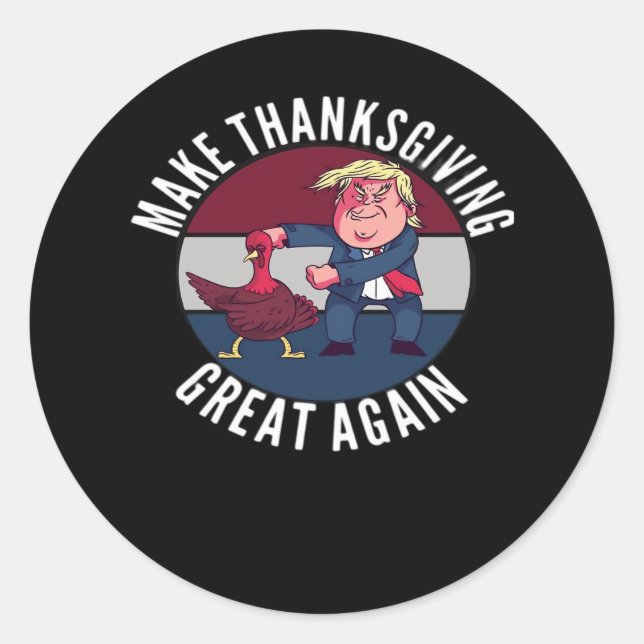 Sticker Rond Rendre Thanksgiving grand à nouveau Trumpkin - P c (Devant)