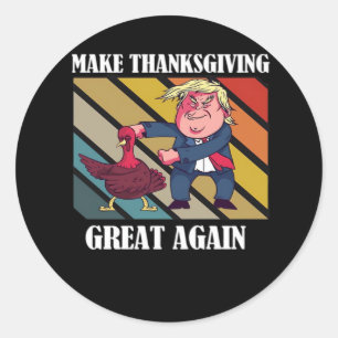 Sticker Rond Rendre Thanksgiving grand encore Trumpkin - Sloth 