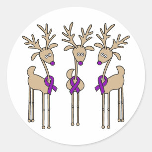 Sticker Rond Renne violet de ruban (lymphogranulomatose