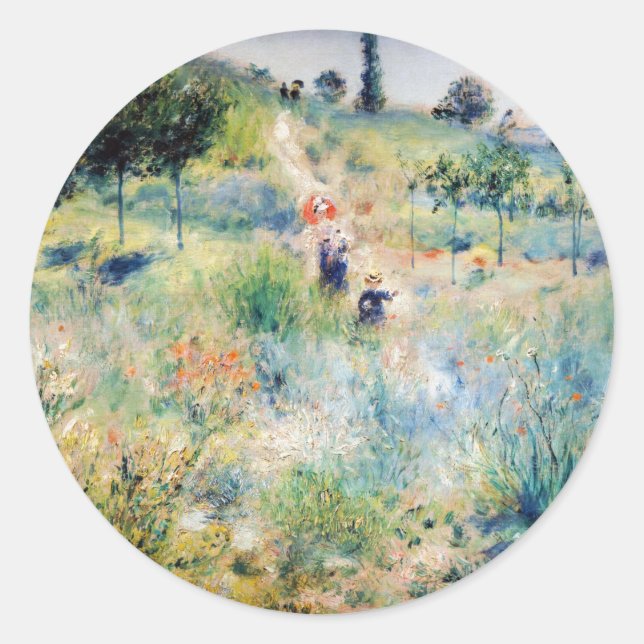 Sticker Rond Renoir - Chemin menant à travers l'herbe haute (Devant)