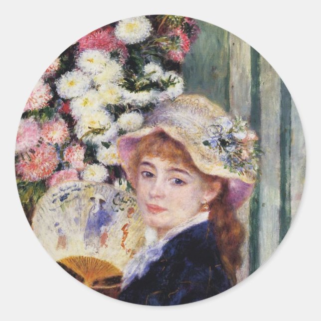 Sticker Rond Renoir : Fille avec un ventilateur (Devant)