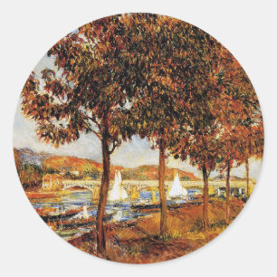 Sticker Rond Renoir - Le pont d'Argenteil à l'automne,