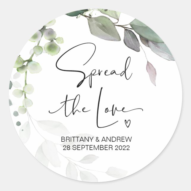 Sticker Rond Répandre l'amour mariage Favor Jam Jar Candle (Devant)