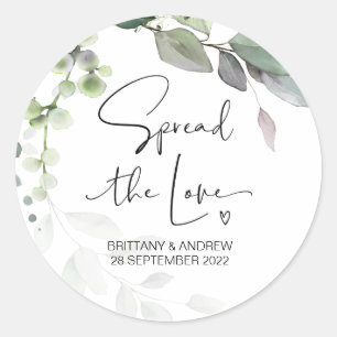 Sticker Rond Répandre l'amour mariage Favor Jam Jar Candle