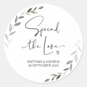 Sticker Rond Répandre l'amour mariage Favor Jam Jar Candle