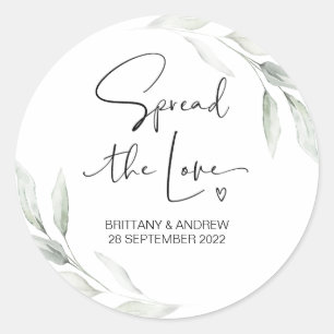 Sticker Rond Répandre l'amour mariage Favor Jam Jar Candle