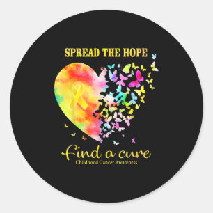 Sticker Rond Répandre L'Espoir Trouver Un Traitement Du Cancer