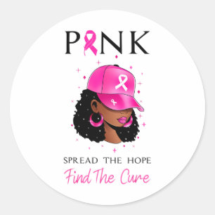 Sticker Rond Répandre Rose L'Espoir Trouver Le Cancer Cure Du S