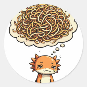Sticker Rond Repassez Cette Axolotl Sienne Brûlée Introverti Hu