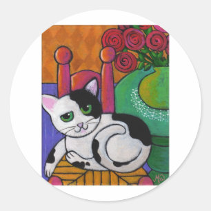 Sticker Rond Repérez le chat