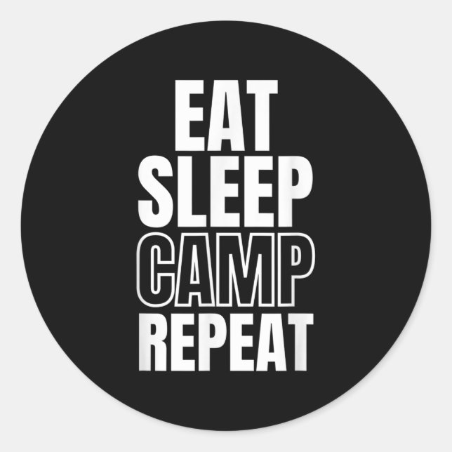 Sticker Rond Répéter le camp de sommeil (Devant)
