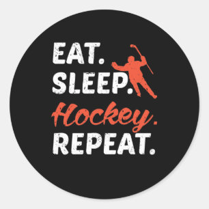 Sticker Rond Répéter le hockey du sommeil