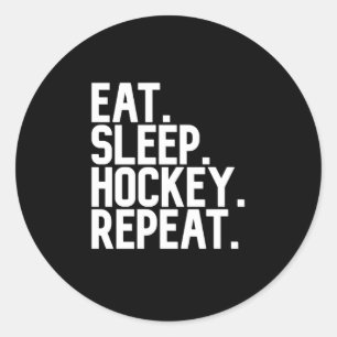 Sticker Rond Répéter le hockey du sommeil