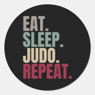 Sticker Rond Répéter le judo du sommeil