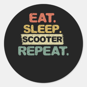 Sticker Rond Répétition du scooter de sommeil de Mat