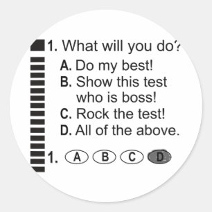 Sticker Rond Répondre Sheet Rock Le test de l'école d'examen en
