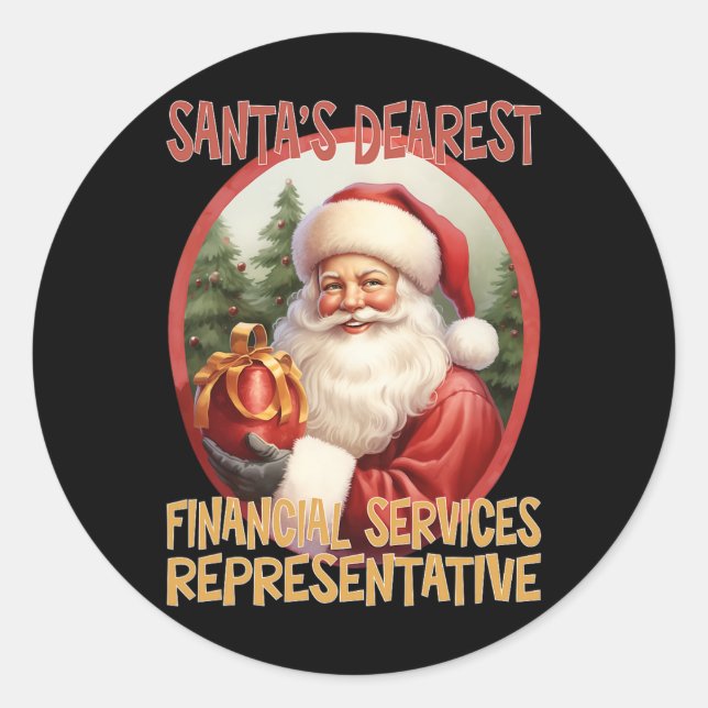 Sticker Rond Représentant des services financiers Vacances de N (Devant)