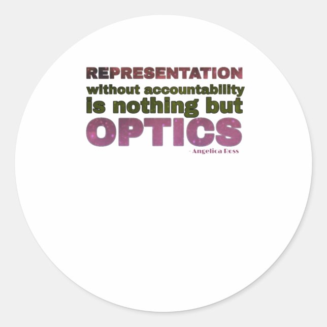 Sticker Rond Représentation Sans Responsabilisation Est Optique (Devant)