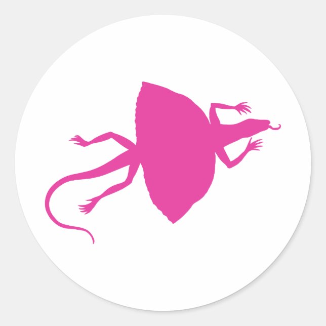 Sticker Rond Reptile rose (Devant)