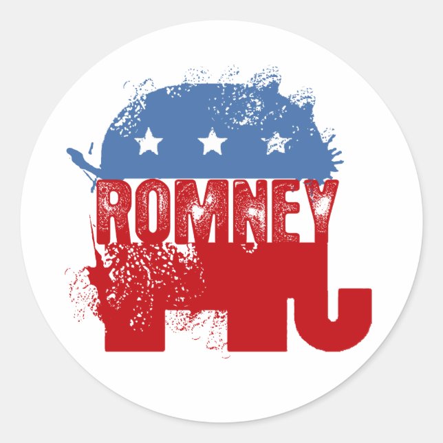 Sticker Rond Républicain ROMNEY (Devant)