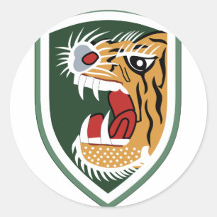 STICKER ROND RÉPUBLIQUE DE CORÉE DIVISION TIGRE MILITAIRE PATCH