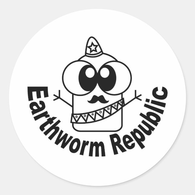 Sticker Rond République de ver de terre (Devant)