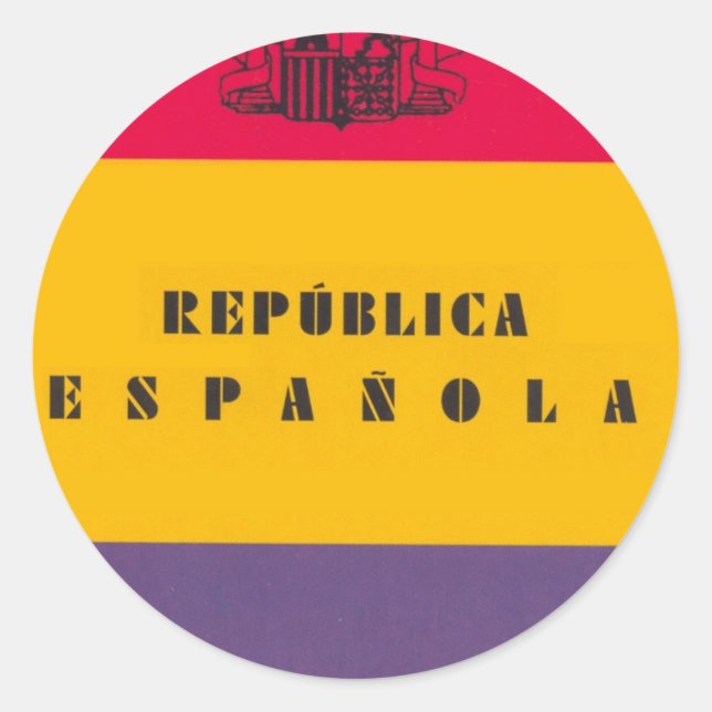 Sticker Rond République d'Espagne - Bandera República España (Devant)