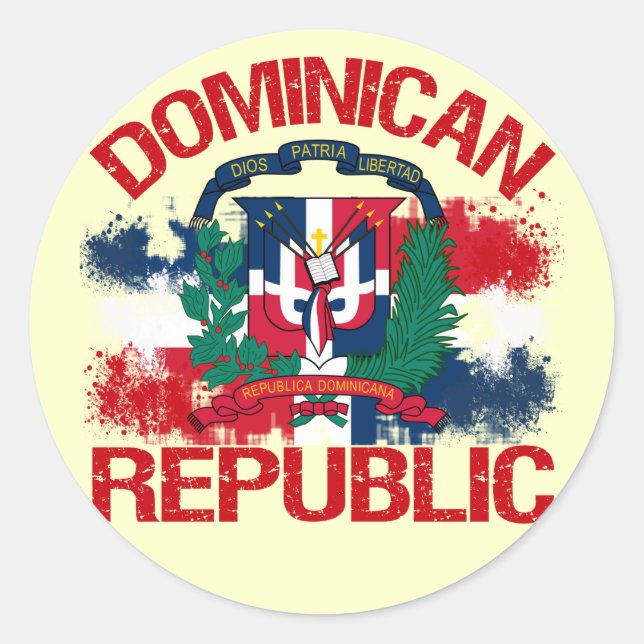 Sticker Rond République dominicaine (Devant)