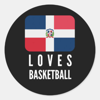 Sticker Rond République Dominicaine aime le basket-ball