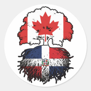 Sticker Rond République Dominicaine Arbre du Canada canadien