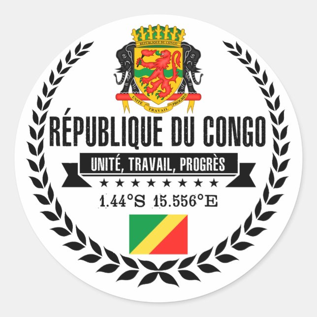 Sticker Rond République du Congo (Devant)