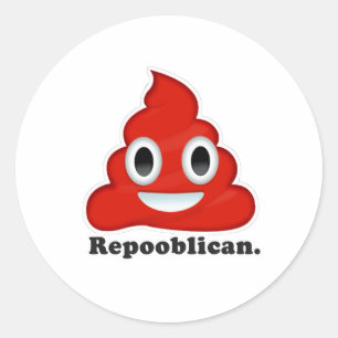 Sticker Rond République Poo Rouge -