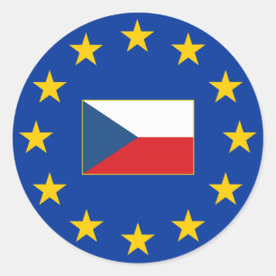 Sticker rond République Tchèque de l'Union Europée