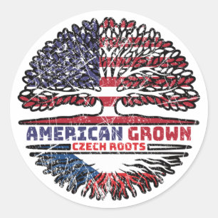 Sticker Rond République tchèque Tchèque États-Unis États-Unis