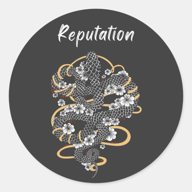 Sticker Rond Réputation Des Serpents Dans Le Monde (Devant)