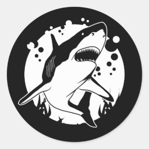 Sticker Rond Requin