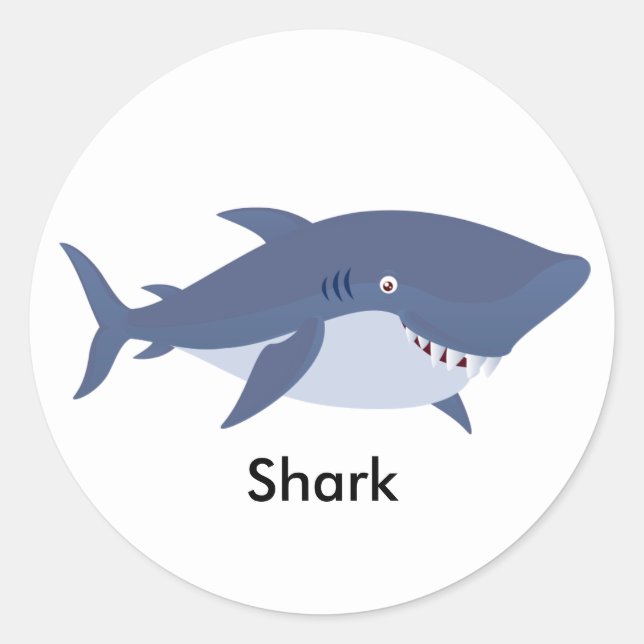 Sticker Rond Requin Animé (Devant)