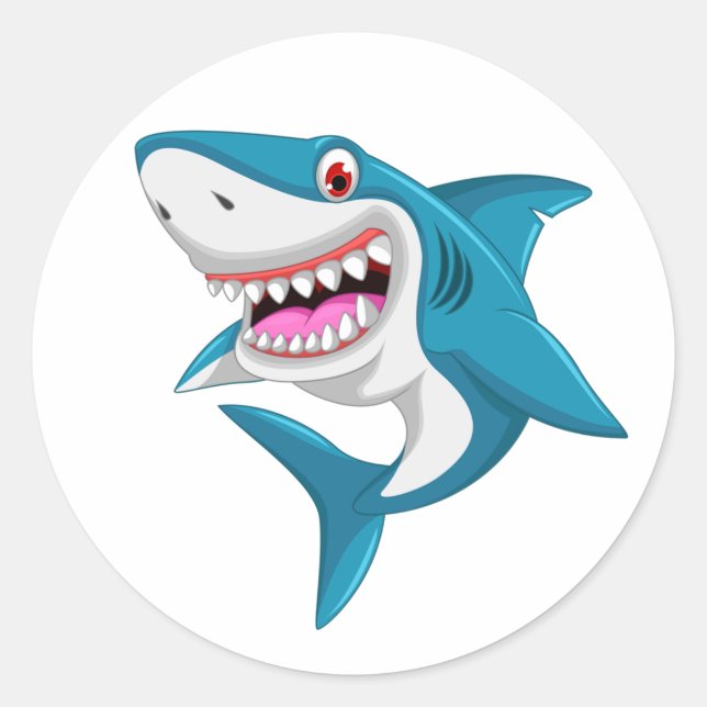 Sticker Rond Requin Animé (Devant)