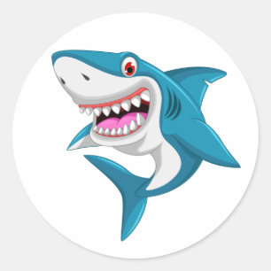 Sticker Rond Requin Animé