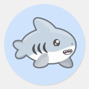 Sticker Rond Requin de Kawaii