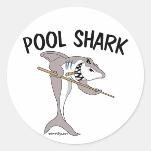 Sticker Rond Requin de piscine
