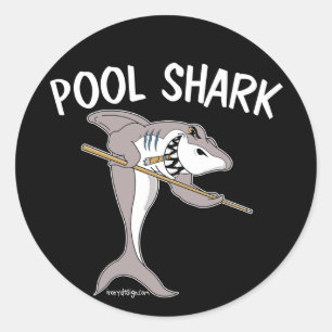 Sticker Rond Requin de piscine