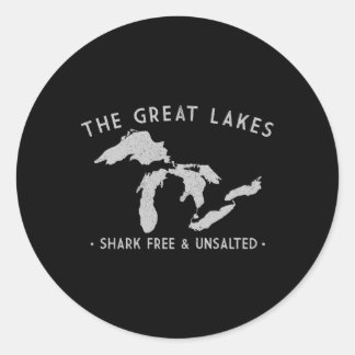 Sticker Rond Requin Des Grands Lacs Suie Gratuite Et Non Salée