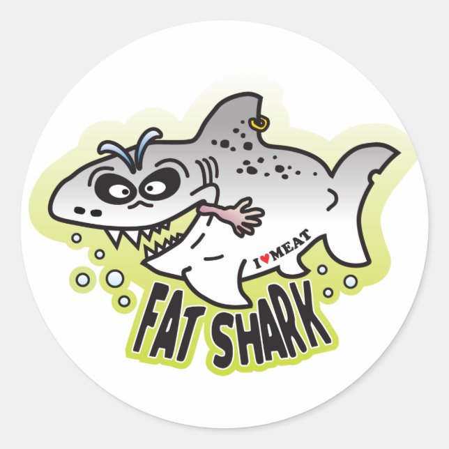 Sticker Rond Requin gras (Devant)