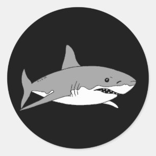 Sticker Rond Requin gris