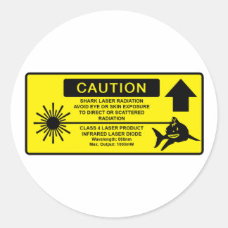 Sticker Rond Requin laser de classe 4