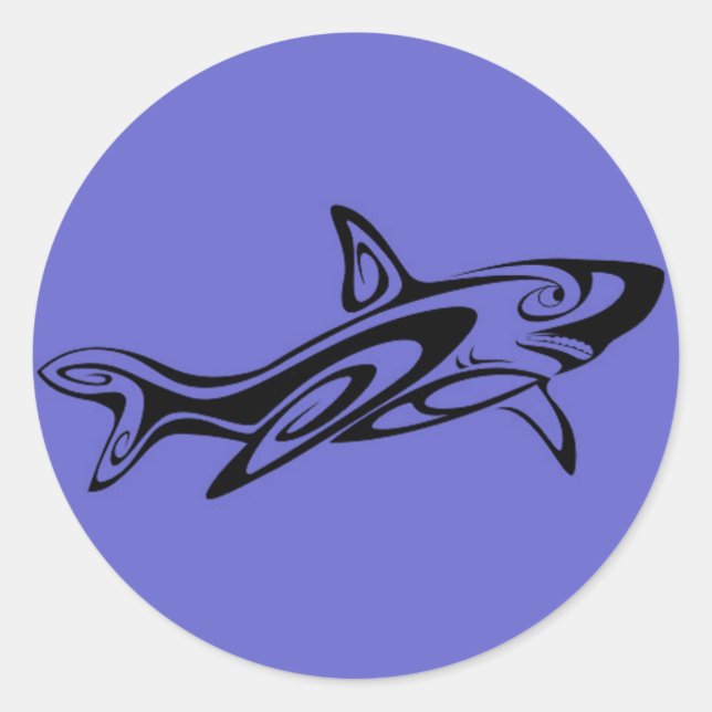 Sticker Rond Requin maori (Devant)