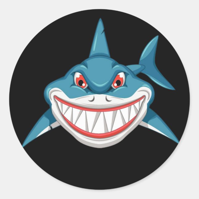 Sticker Rond Requin moyen Animé (Devant)